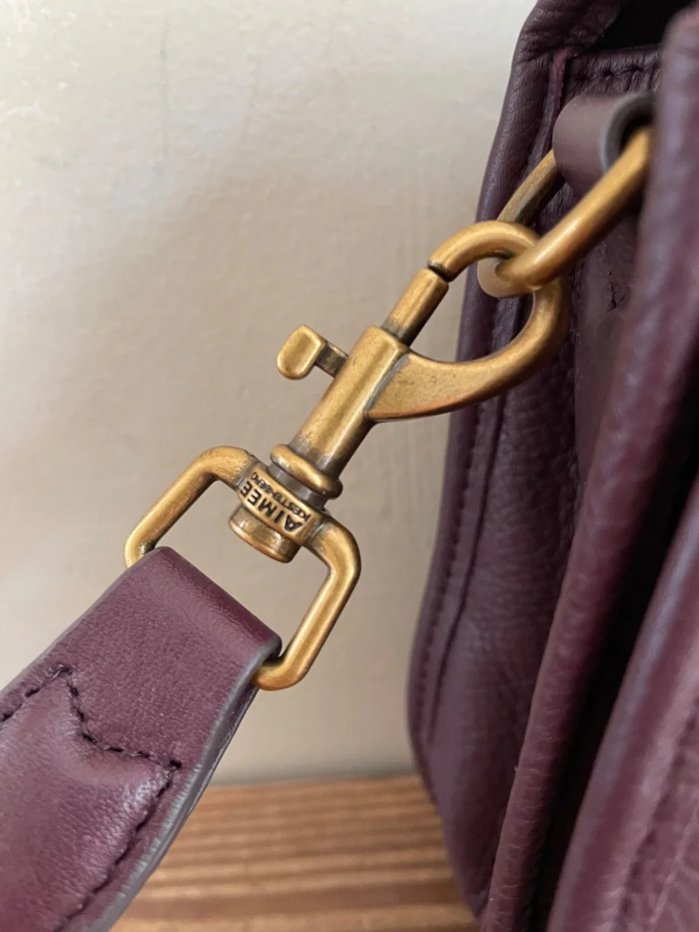 Aimee Kestenberg Fierce & Fab Leather Saddle Bag In Oxblood EUC